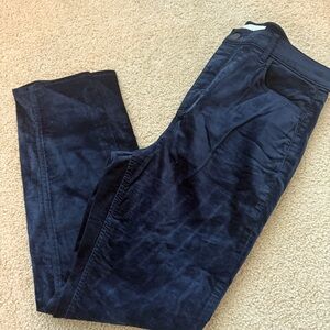 Loft Skinny Navy Crushed Velvet Pants